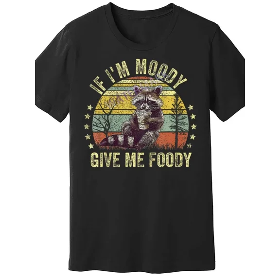 Men's Fun Raccoon Graphic T-Shirt - Black Cotton, Short Sleeve, "If I'm Fee