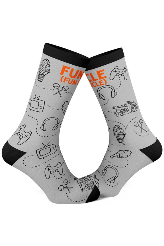 Men's Funcle Socks Funny Cool Uncle Family Fun Activities Gaming Ice Cream Footwear