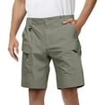 thumbnail image 1 of Men's Functional Tactical Shorts, Outdoor Multi-Pocket Work Shorts with Drawstring Waist & Durable Polyester ,Army Green M, 1 of 4