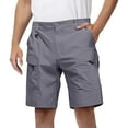 thumbnail image 1 of Men's Functional Tactical Shorts, Outdoor Multi-Pocket Work Shorts with Drawstring Waist & Durable Polyester ,Gray XL, 1 of 4