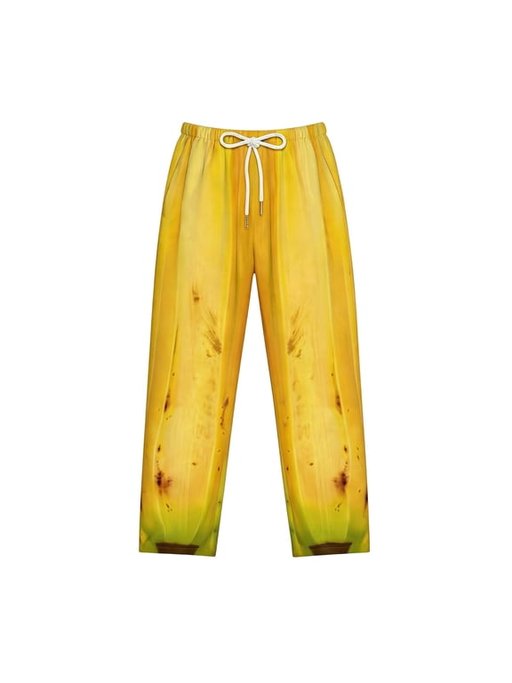Men's Funny 3D Printed Pajama Pants - Novelty Fruit Graphic Lounge Bottoms For Adult Gag Gift And White Elephant Exchange