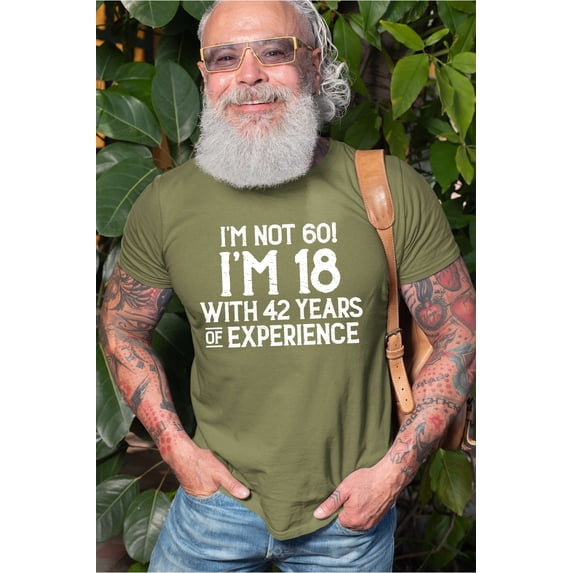 Men's Funny 60 year anniversary T-shirt Papa Grandpa Dad Father's day Gift Tee humorous papa tee (3X-Large Military Green)