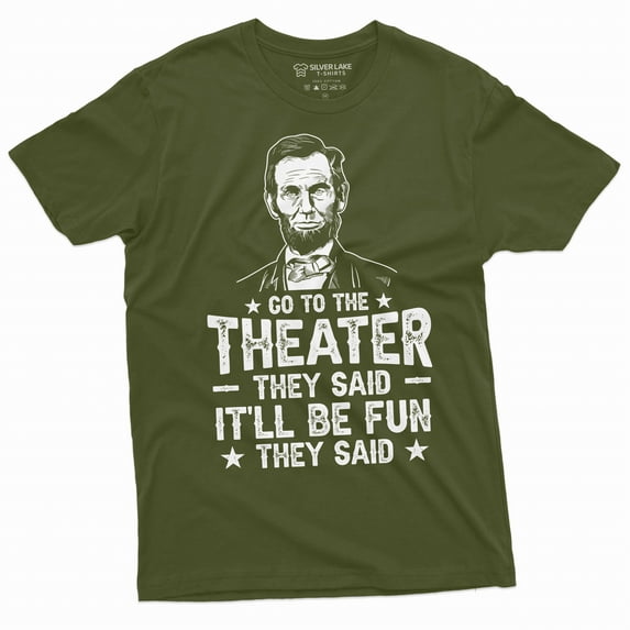 Men's Funny Abraham Lincoln 4th of July T-shirt independence day humorous history T-shirt (3X-Large Military Green)