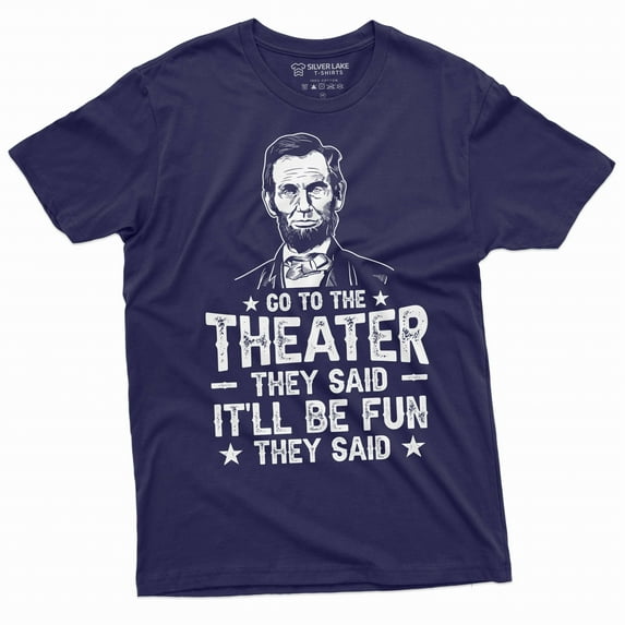 Men's Funny Abraham Lincoln 4th of July T-shirt independence day humorous history T-shirt (X-Large Navy Blue)