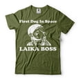 thumbnail image 1 of Men's Funny Astronaut Dog Shirt First Dog In Space Shirt LAIKA Boss Shirt Humorous Gifts (Medium Military Green), 1 of 6