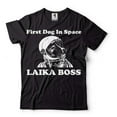 thumbnail image 1 of Men's Funny Astronaut Dog Shirt First Dog In Space Shirt LAIKA Boss Shirt Humorous Gifts, 1 of 6