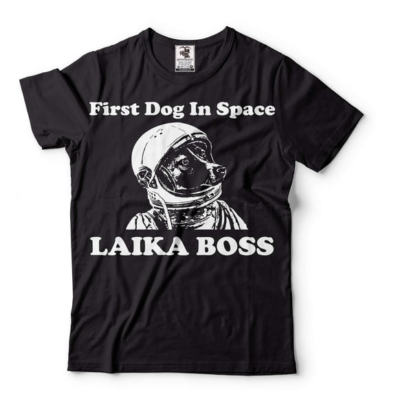 Men's Funny Astronaut Dog Shirt First Dog In Space Shirt LAIKA Boss Shirt Humorous Gifts