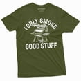 thumbnail image 1 of Men's Funny BBQ grilling grill T-shirt smoke good stuff double meaning dad uncle grandpa gift tee (XX-Large Military Green), 1 of 7
