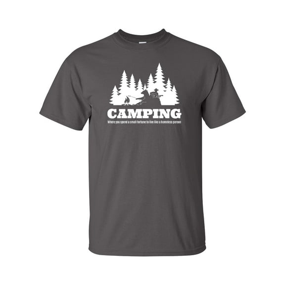 Men's Funny Camping Short Sleeve T-shirt-Charcoal-Large