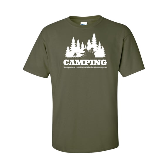 Men's Funny Camping Short Sleeve T-shirt-Military-xxl