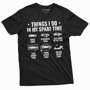 Mens Funny Car enthusiast T-shirt things I do in my spare time car collection hobby shirt