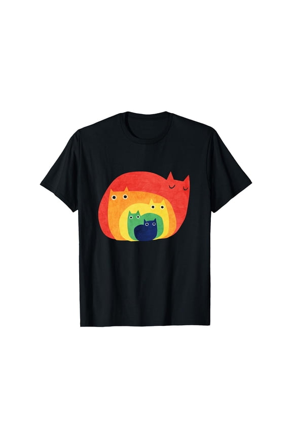 Men's Funny Cat Graphic T-Shirt Black Casual Cotton Crew Neck Short Sleeve Tee Black S-5XL 100 Cotton T Shirt Mens Rainbow Cats Design Top Playful Humorous Design Comfortable Breathable Crew Neck S