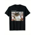 thumbnail image 1 of Men's Funny Cat Meme T-Shirt - "Who's This Cat?" Black  S-5XL Whos This Cat T-Shirt 100 Percent Cotton Round Neck Top Playful Graphic Print Casual Short Sleeve Shirt Comfortable Weekend Wear Breathab, 1 of 5