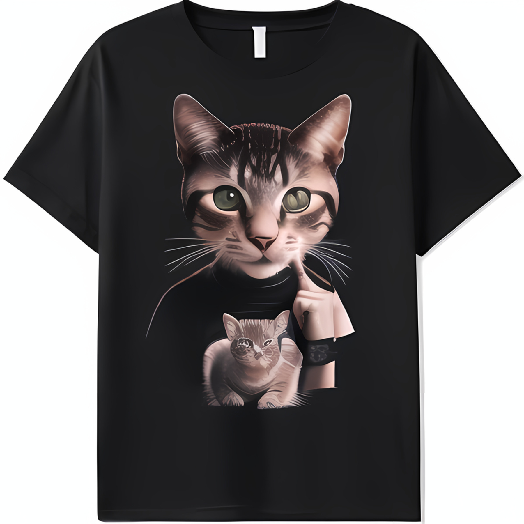 Cat rude finger t shirt hot sale