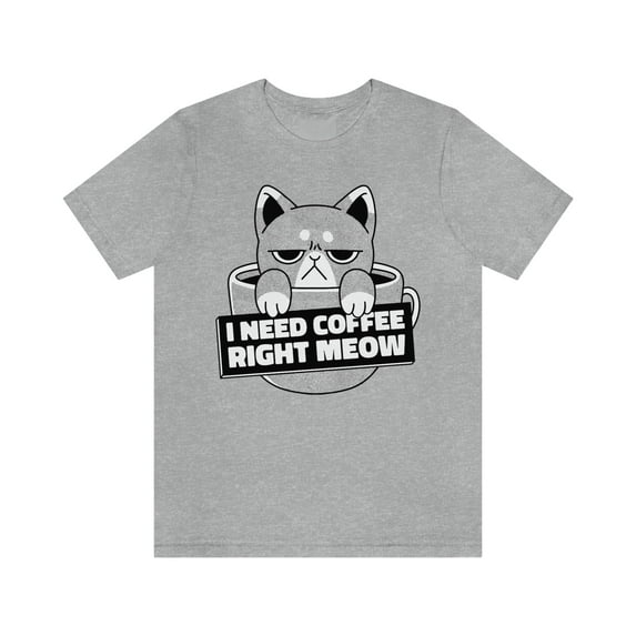 Men's Funny Cat Shirt: Express Your Love for Cats and Coffee with This Whimsical Cat Dad Shirt