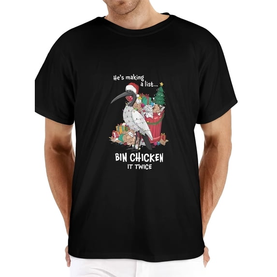 Men's Funny Christmas Ibis Trash Bird T-Shirt - Casual Humorous Graphic Tee Suitable for Outdoor Parties & Summer Events