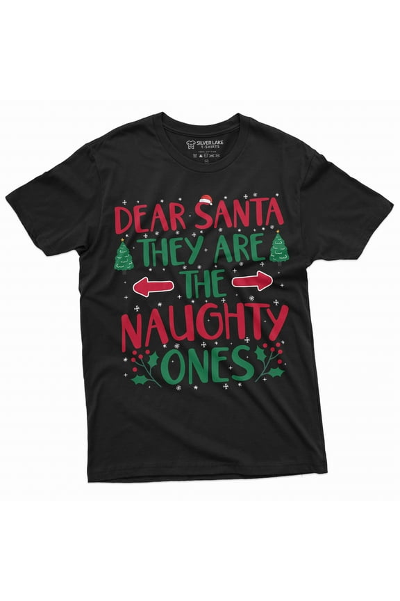 Men's Funny Christmas Santa List T-shirt they are naughty ones funny humorous tee shirt for him