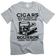 thumbnail image 1 of Men's Funny Cigars and Bourbon T-shirt Father's day tee shirt gift Birthday Papa grandpa tee shirt (3X-Large Grey), 1 of 6