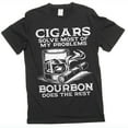 thumbnail image 1 of Men's Funny Cigars and Bourbon T-shirt Father's day tee shirt gift Birthday Papa grandpa tee shirt (4X-Large Black), 1 of 6