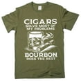 thumbnail image 1 of Men's Funny Cigars and Bourbon T-shirt Father's day tee shirt gift Birthday Papa grandpa tee shirt, 1 of 6