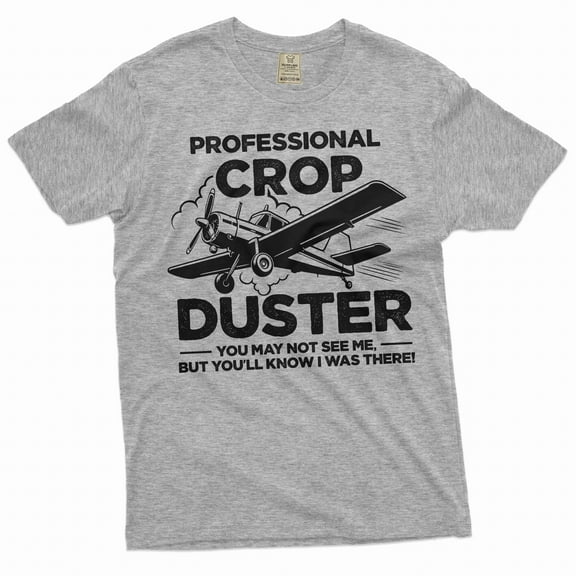 Men's Funny Crop Duster T-shirt Airplane Joke Shirt Funny Farting Shirt Farter Humorous Gifts (Small Grey)