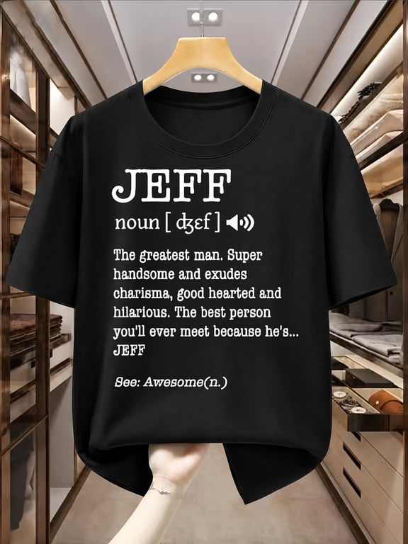 Men's Funny Custom Name Definition Jeff Graphic T-Shirt