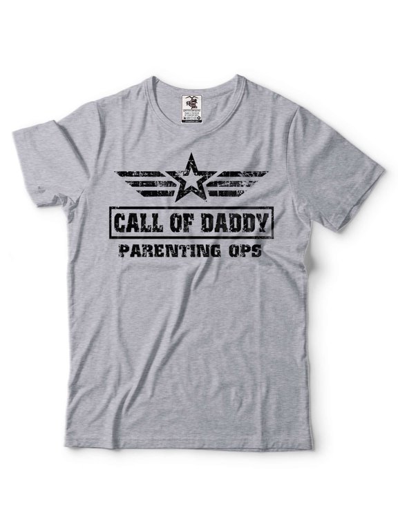 Men's Funny Dad T-Shirt Father's Day Dad Shirt Call Of Daddy Tee Daddy Shirts Gaming Shirt (Small Grey)