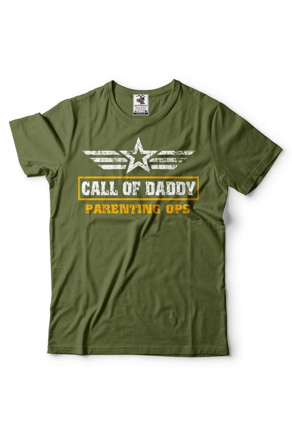 Men's Funny Dad T-Shirt Father's Day Dad Shirt Call Of Daddy Tee Daddy Shirts Gaming Shirt (XX-Large Military Green)