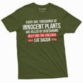 thumbnail image 1 of Men's Funny Eat Bacon Anti Vegan Veganism Tee Shirt BBQ Grilling Steak Tee (Medium Military Green), 1 of 6