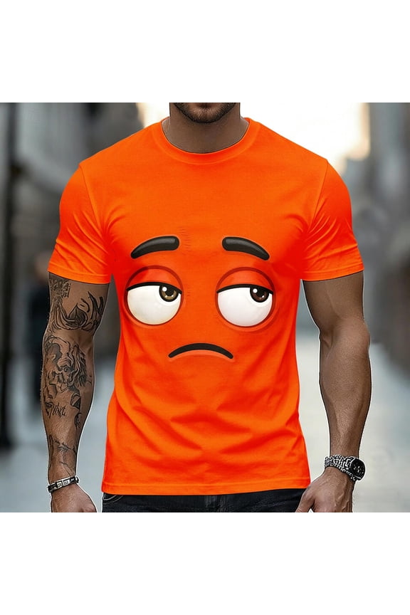 Men's Funny Elderly T-shirt Short Sleeved T-shirt Round Neck Shirt Casual Daily Street Top Men's Top
