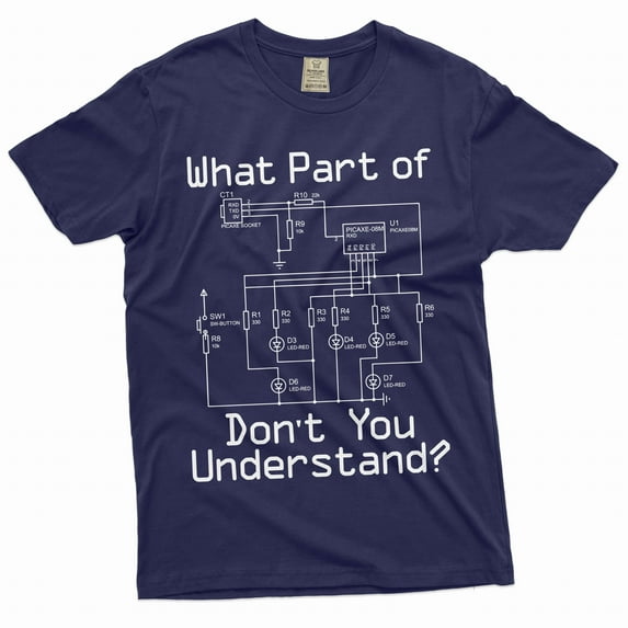 Men's Funny Electrician T-shirt electrical wiring diagram husband dad gift tee shirt (Small Navy Blue)