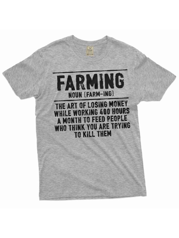 Men's Funny Farming definition T-shirt sarcastic sarcasm farmer gift Birthday tee shirt for him (Small Grey)