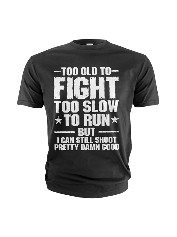 Men's Funny Father's day Grandpa Dad T-shirt too old to fight sarcastic tshirt (5X-Large Black)