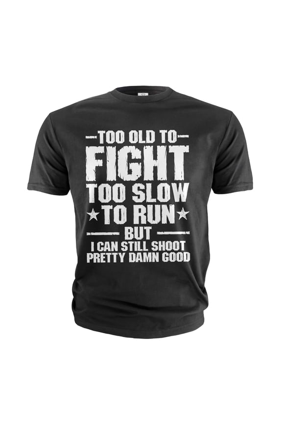 Men's Funny Father's day Grandpa Dad T-shirt too old to fight sarcastic tshirt (X-Large Black)
