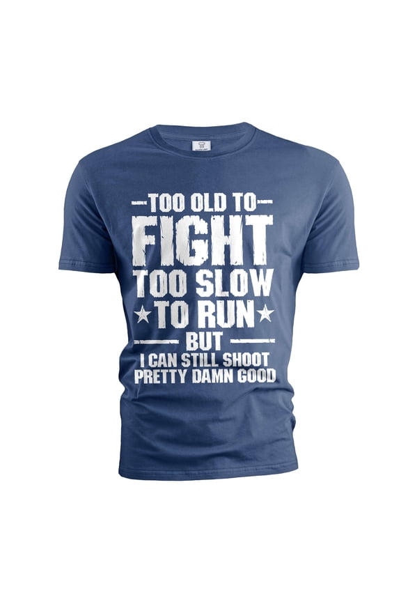 Men's Funny Father's day Grandpa Dad T-shirt too old to fight sarcastic tshirt (X-Large Navy Blue)