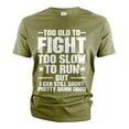 thumbnail image 1 of Men's Funny Father's day Grandpa Dad T-shirt too old to fight sarcastic tshirt (XX-Large Military Green), 1 of 6