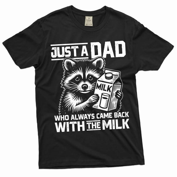 Men's Funny Father's day T-shirt Dad with milk sarcastic humor father papa short sleeve cotton shirt