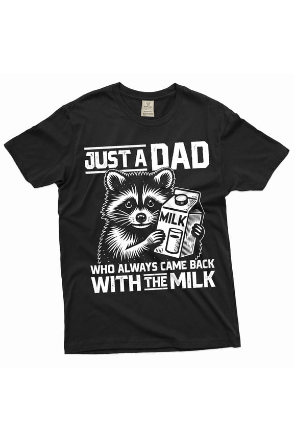 Men's Funny Father's day T-shirt Dad with milk sarcastic humor father papa short sleeve cotton shirt