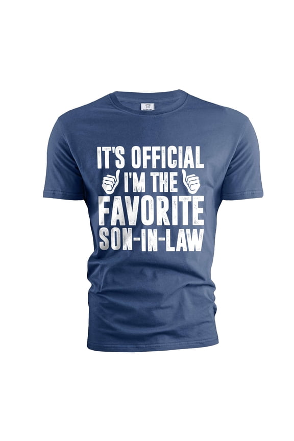 Men's Funny Favorite son-in-law T-shirt Son In Law gifts sarcastic humorous Gift from mother in law (Large Navy Blue)