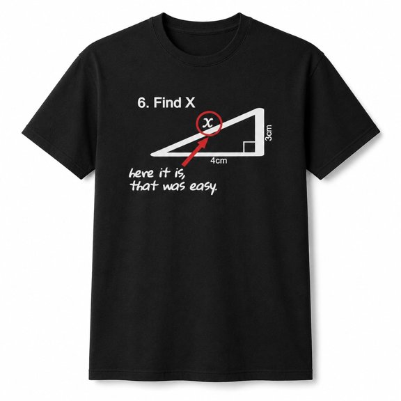 Men's Funny Find X Math Meme Graphic T-Shirt, Unisex Classic Fit
