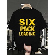 Mens Funny Fitness Gym Six Pack Loading Graphic T-Shirt