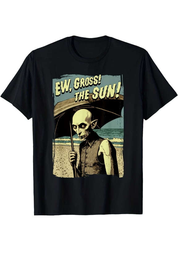 Men's Funny Gothic Vampire Sun Umbrella T-Shirt
