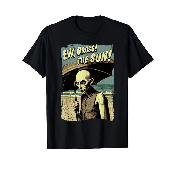 Men's Funny Gothic Vampire Sun Umbrella T-Shirt