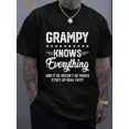 thumbnail image 1 of Men's Funny Grampy Knows Everything Graphic T-Shirt, 1 of 6