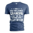 thumbnail image 1 of Men's Funny Grandpa Shirt Bad Influence Grandpa Tee Grandfather Humorous Gifts Grandpa Joke Tee (Medium Navy Blue), 1 of 7