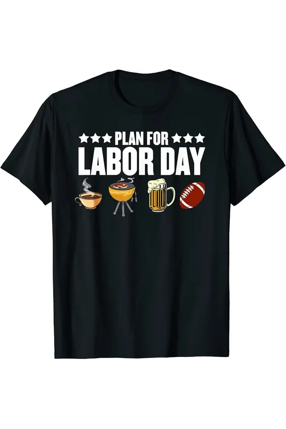 Men's Funny Graphic Plan For Labor Day T-Shirt