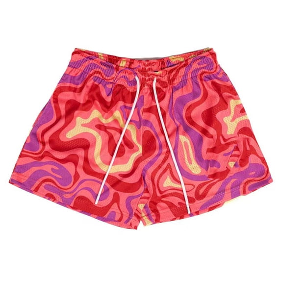 Men's Funny Graphic Swim Trunks Quick Dry Board Shorts Drawstring Hawaiian Beach Sports Shorts with Pockets
