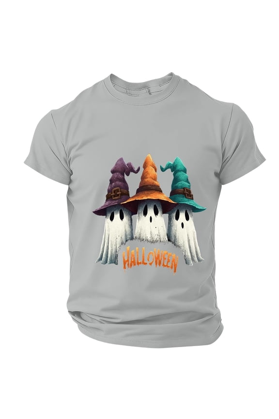 Men's Funny Halloween Costume Tee Cute Ghost Graphic Shirts Short Sleeve Novelty Tops Gift for Men