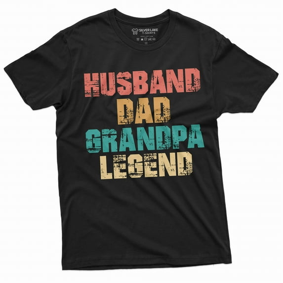 Men's Funny Husband Dad Grandpa Legend T-shirt Birthday Gift Tee Father's day Papa T-shirt (5X-Large Black)