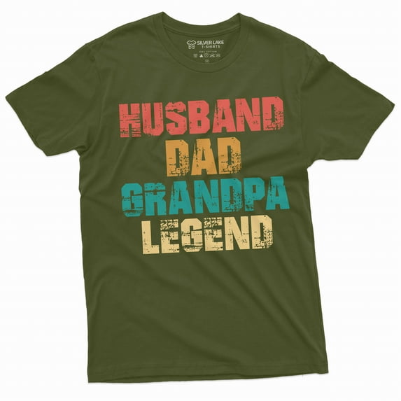Men's Funny Husband Dad Grandpa Legend T-shirt Birthday Gift Tee Father's day Papa T-shirt (Small Military Green)